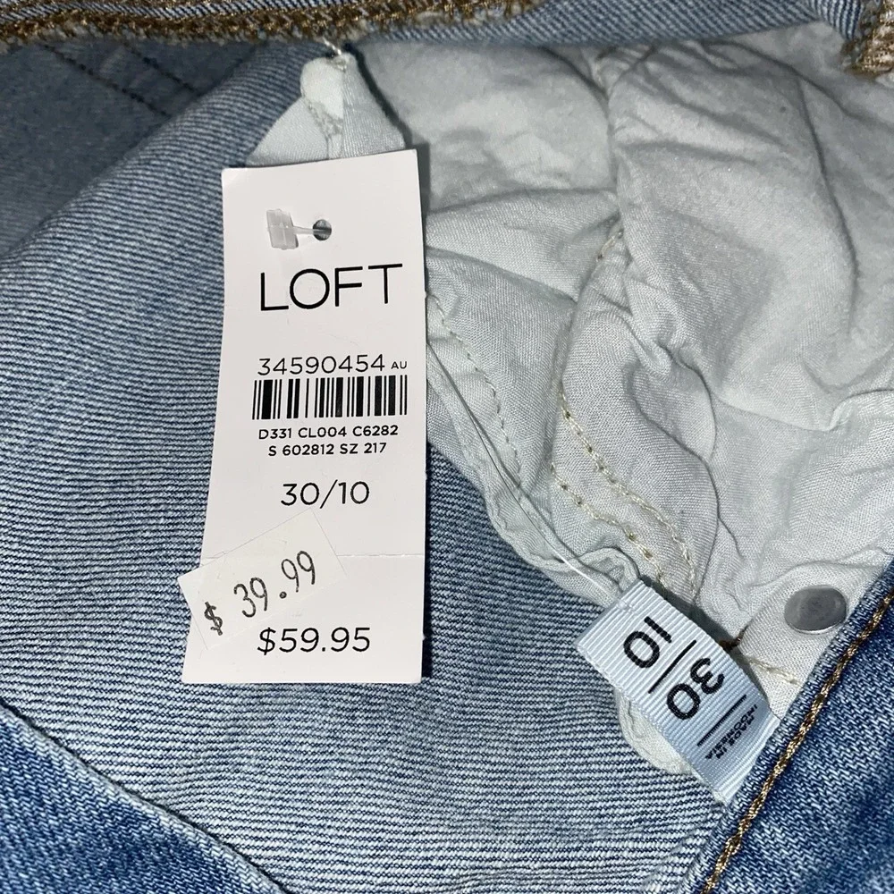 NWT Loft‎ Jean The Cut Off Shorts Womens 30 High Rise Raw Hem Distressed